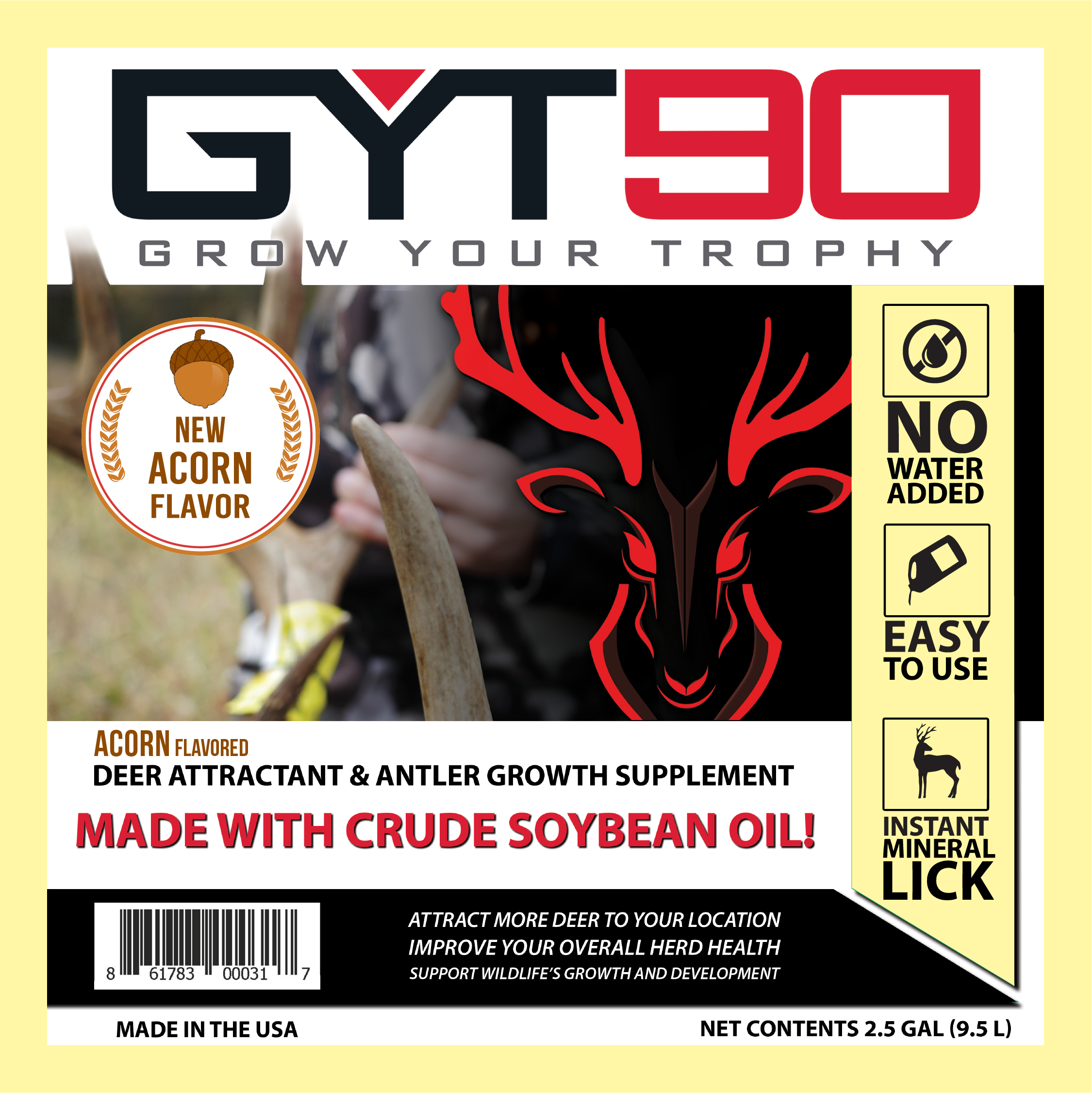 GYT90 4 Gallon Case Deer Attractant and Antler Growth Supplement Flavor Pack GYT90